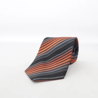 Cravate (Orange, Gris, Noir) de Larusso Soie