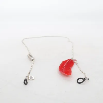 Brillenkoord (Zilver, Rood) van SC