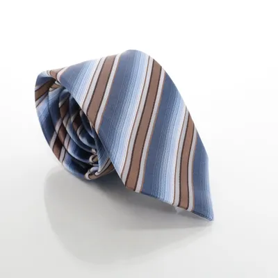 Stropdas (Blauw, Bruin, Wit) van A.W. Dunmore Zijde