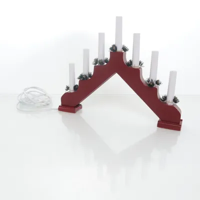 Elektrische adventskandelaar (Rood)