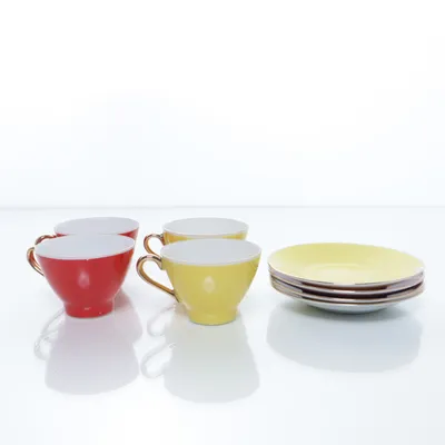 Ensemble de vaisselle (Jaune, Rouge)