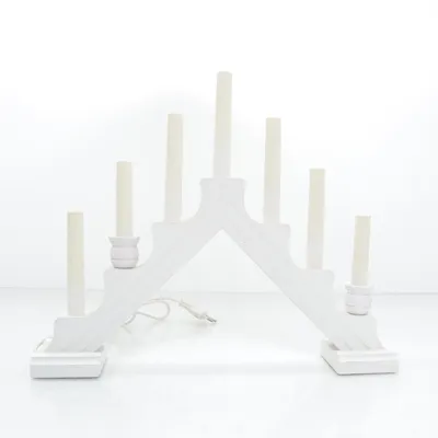 Elektrisk adventsljusstake (Vit)