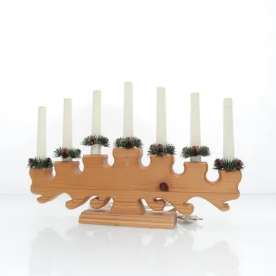 Elektrisk adventsljusstake (Vit, Brun, Flerfärgad) från Bofa