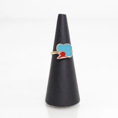 Ring (Blå, Guld) Ukendt metal