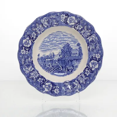 Serving platter (Blue, White) from Palissy Pottery