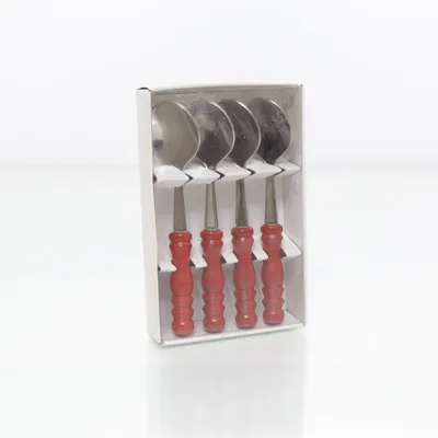 Theelepel (Zilver, Rood) van Rostfritt Stål