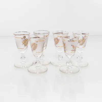 Schnapps glas (Wit, Goud)