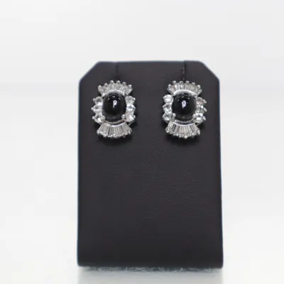 Earrings (Gray, Black) Unknown metal