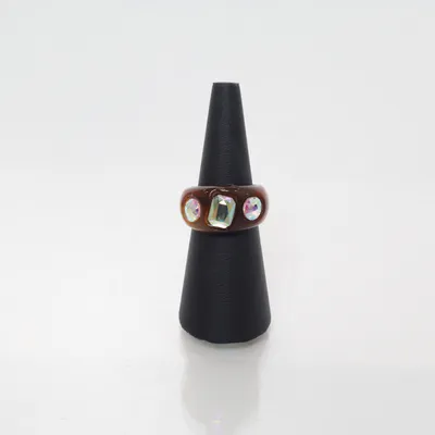 Ring (Brown, Silver) Unknown metal