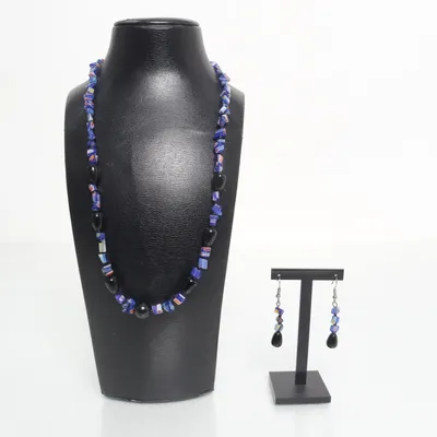 Jewelry set (Blue, Multicolored) Unknown metal