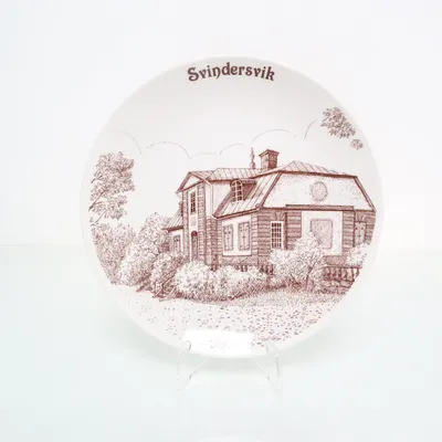 Väggtallrik (Vit, Brun) från Gustavsberg