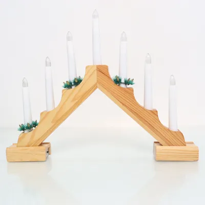 Elektrische adventskandelaar (Bruin, Wit)