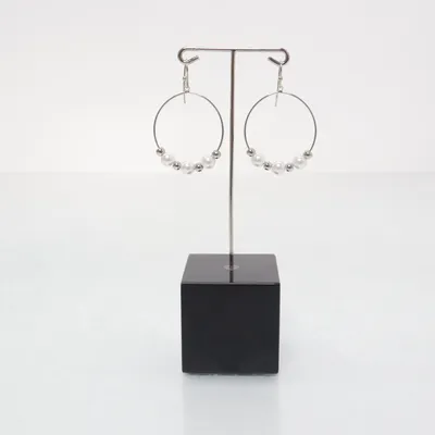 Earrings (Silver, White) from Choise by Heart Unknown metal