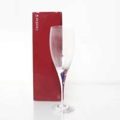 Champagneglas (Wit, Blauw) van Orrefors