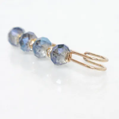 Brosch (Guldfärgad, Blå) Okänd metall