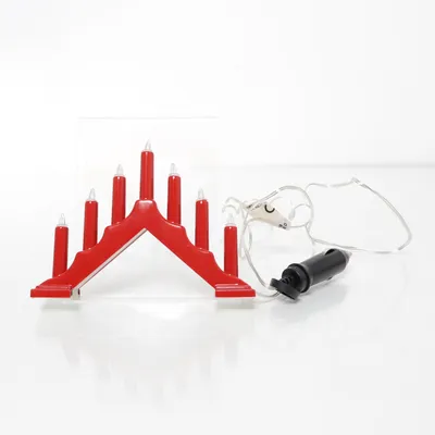 Elektrische adventskandelaar (Rood) van Biltema