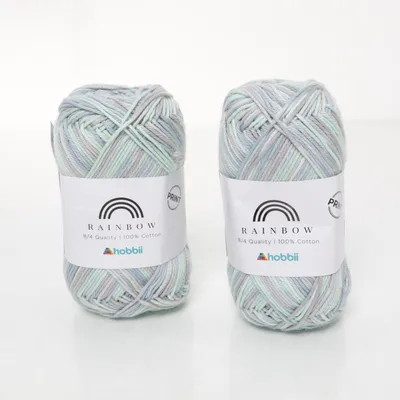 Garn (Blå, Grön, Lila, Flerfärgad) från Rainbow Bomull