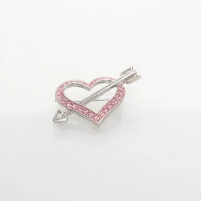Brosch (Silverfärgad, Rosa) Okänd metall