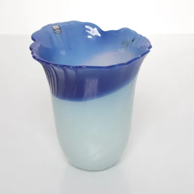 Vase (Blue, White) from Mats Jonasson Sweden