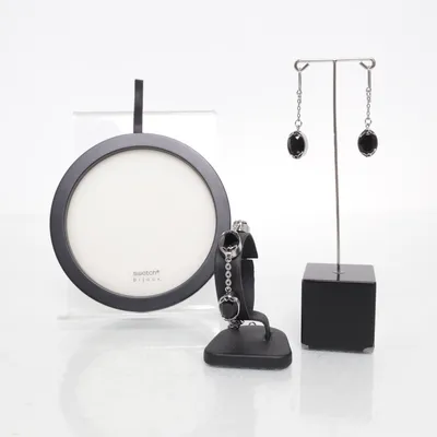 Jewelry set (Silver, Black) from Swatch Unknown metal