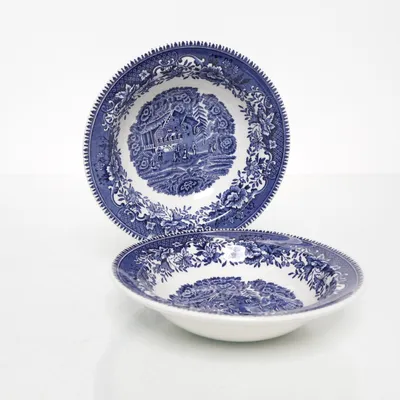 Deep plate (Blue, White) from Enoch Wedgwood