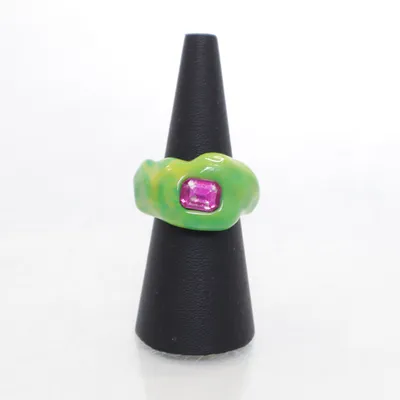 Ring (Green, Pink) Unknown metal