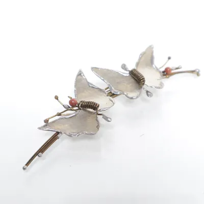Broche (Sølv, Rød, Guld) Ukendt metal
