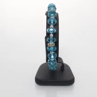 Bracelet (Silver, Gold, Blue) Glass, Plastic