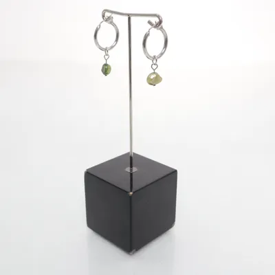 Örhängen (Silverfärgad, Grön) Okänd metall