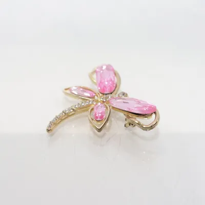 Brosch (Rosa, Guldfärgad) Okänd metall