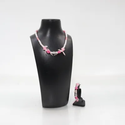 Sieradenset (Wit, Roze) Onbekend materiaal