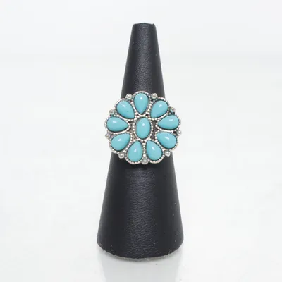 Ring (Zilver, Blauw) Onbekend materiaal