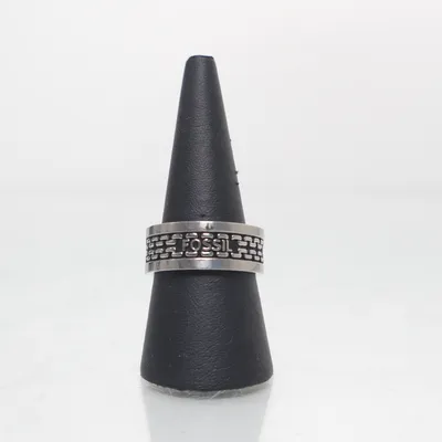 Ring (Zilver, Zwart) van Fossil Roestvrij staal