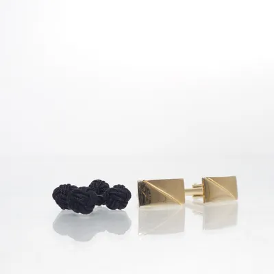 Cufflinks (Gold, Black) Unknown metal