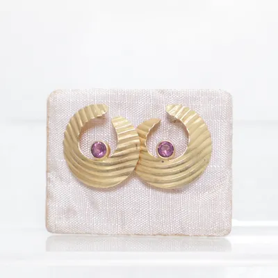 Earrings (Gold, Purple) from Amerik Unknown metal