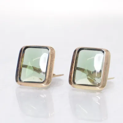 Cufflinks (Gold, Green) Unknown metal