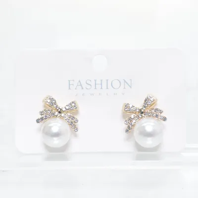 Oorbellen (Goud, Wit) van Fashion Jewelry Onbekend materiaal