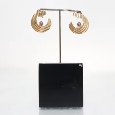 Earrings (Gold, Purple) from Amerik Unknown metal