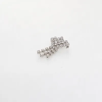 Brooch (White, Silver) Unknown metal