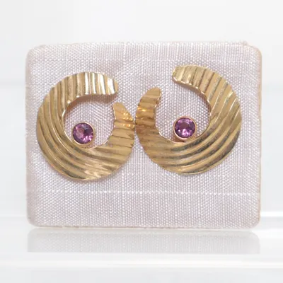 Earrings (Gold, Purple) from Amerik Unknown metal