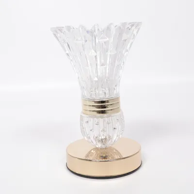 Bordslampa (Transparent, Guldfärgad)