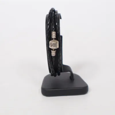 Armband (Svart, Silverfärgad) från Pandora Silver, Okänd metall, Skinn