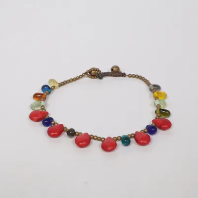 Halsband (Röd, Flerfärgad) Okänd metall