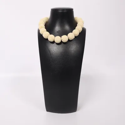 Necklace (Silver, Beige) Unknown metal