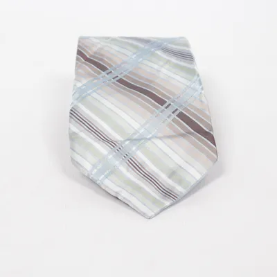 Cravate (Bleu, Marron, Beige) de Perry Ellis Portfolio Soie