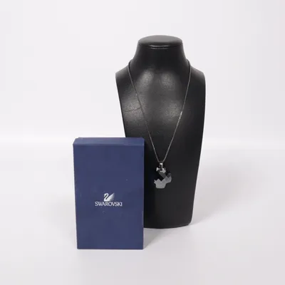 Halskæde (Sølv, Sort) fra Swarovski Ukendt metal