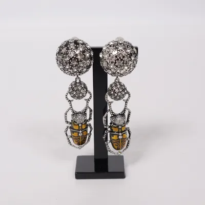 Clip on earrings (Silver, Multicolored) from Iris Apfel x H&M Unknown metal