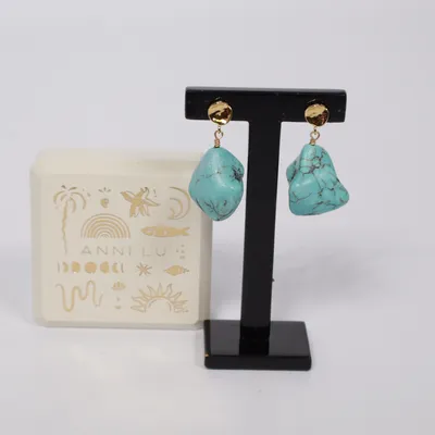 Örhängen (Turkos, Guldfärgad) från Anni Lu Okänd metall