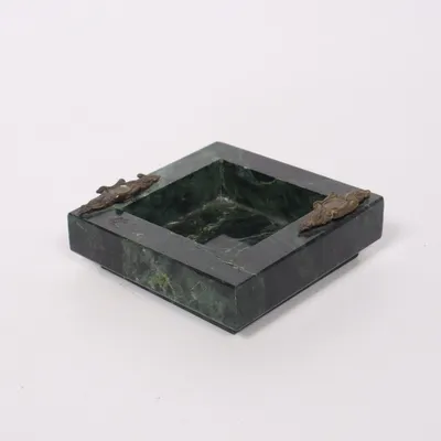 Ashtray (Vintage, green stone)