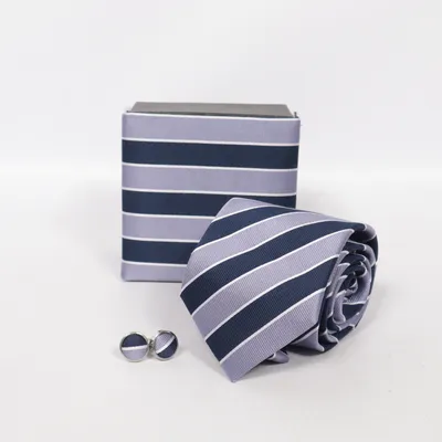 Tie (Blue, White) from John Henric Silk